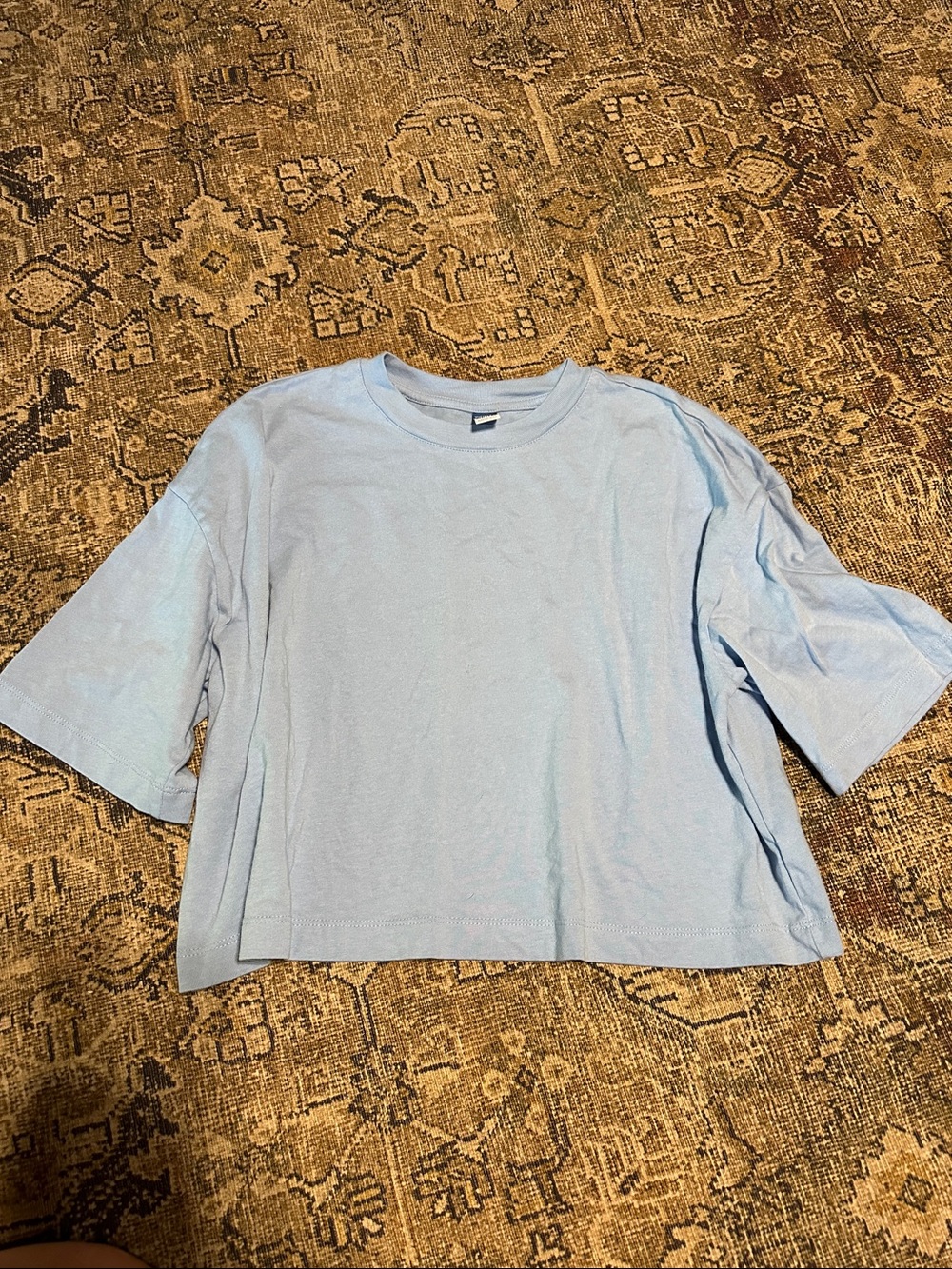 Old Navy Light Blue Boxy Crewneck Short-Sleeve Top